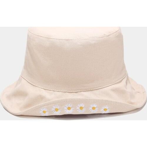 Cotton Flower Embroidery Two Sides Bucket Hat Fisherman Hat Outdoor Travel Hat Sun Cap Hats for Men and Women 159