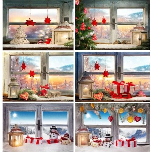 SHENGYONGBAO Art Fabric Christmas day Photography Backdrops Prop Christmas gift Windows Photo Studio Background 20924XTW-05