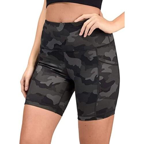 Camouflage With Pockets Leggings Exercise Hot Sports Shorts Fitness Pants Womens Workout Shorts Scrunch Booty Gym Pants