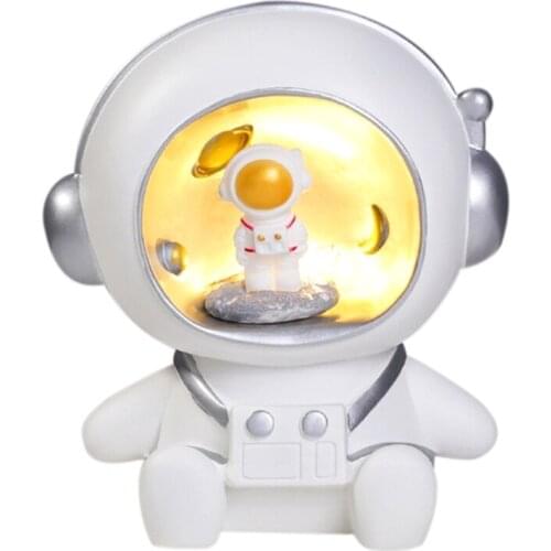 Cute Cartoon Astronaut Night Light Decoration Figurine with Piggy Bank Function