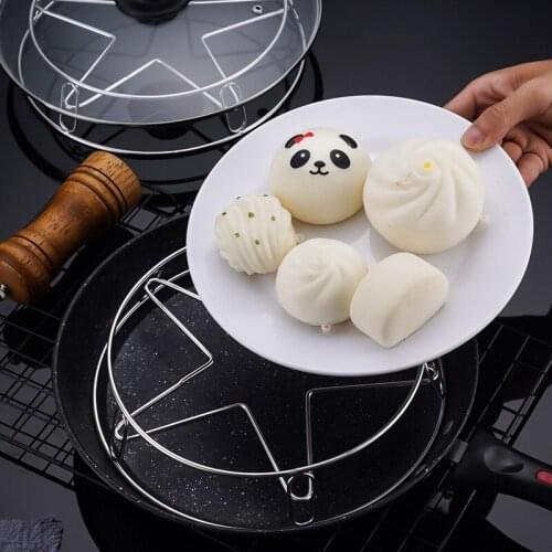 New Stainless Steel Steamer Rack Multi-Purpose Round Cooling Rack for Baking Canning Cooking Steaming Lifting Food in Pots