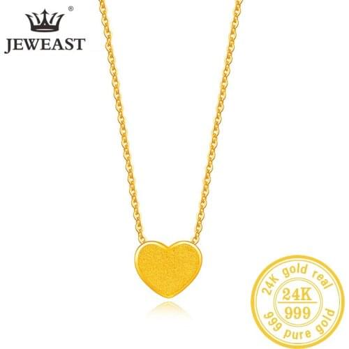 BTSS 24k Pure Gold Charm Love Heart Real 999 Pendants Women Girl Sister 3d Hard Gold Process Yellow Trendy 2020 New Hot Sale