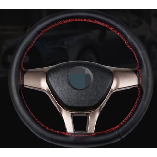 Steering Wheel Cover Non-slip and breathable Artificial leather Braid DIY 38cm Universal With needle and thread Car Accessories