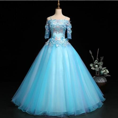 Quinceanera Dresses 2020 New Half Sleeve Off The Shoulder Party Prom Ball Gown Sweet Contrast Color Robe De Bal Vestidos