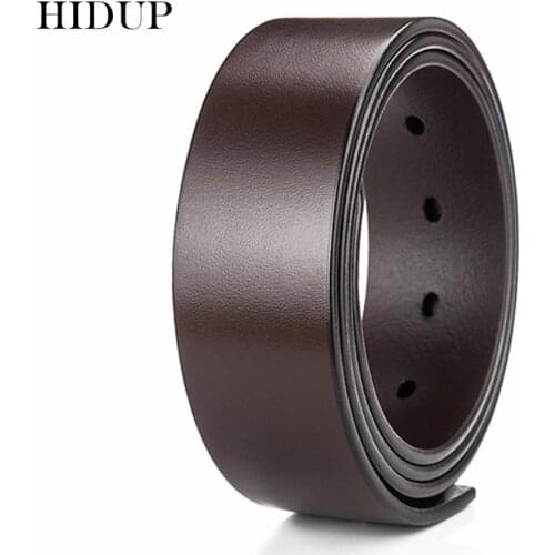 HIDUP Top Quality Men Cow Strap Vintage Belts Pure Solid Cowhide Leather for Pin Smooth Belts 38mm Width Without Buckle NWJ638