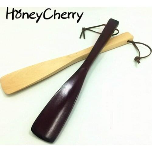 Shoehorn 25cm Solid Wood Imitation Mahogany 2 Colors Wooden Handle Shoes Shoes Slippery Solid Durable