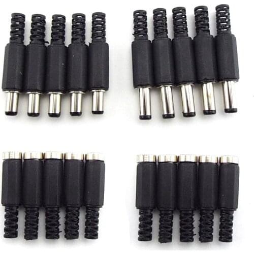 DC female male Power supply Plug Connectors 5.5mm x 2.1mm 5.5x2.5mm Female male Jack Socket Adapter Wire 5525 5521