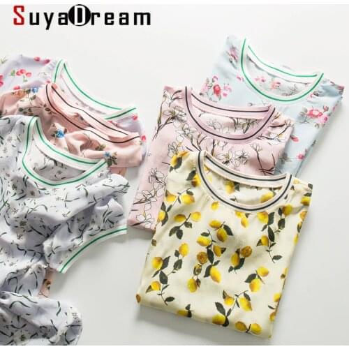 Women Silk Shirt 100%Silk Crepe Floral Printed T shirt Short Sleeved Silk Top 2020 New Summer Print Shirt