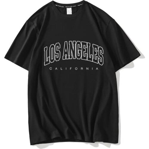 Vintage Tshirt Aesthetic Los Angeles California Shirt Women Korean Ulzzang Womens T Shirt Short Sleeve Plus Size Female Tee Men