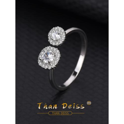 S925 Sterling Silver Open Ring For Women With Zirconia Japanese, Korean, European And American Selected Fashion Models
