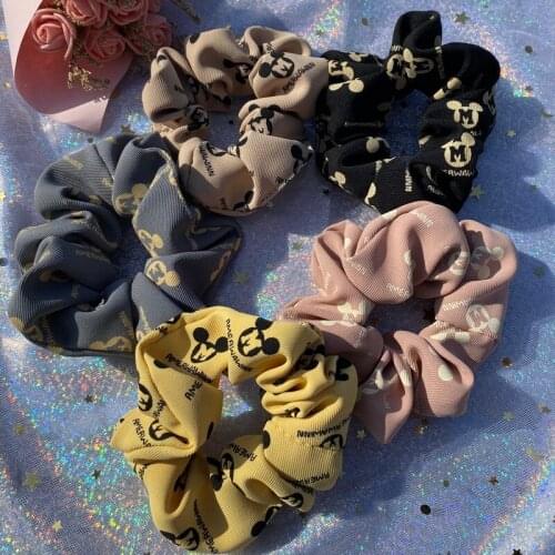 1pcs Korea Mickey Scrunchies for women Rainbow Gum Hair Tie girl elastic hair bands designer schrunchie ponytail holder Headwear