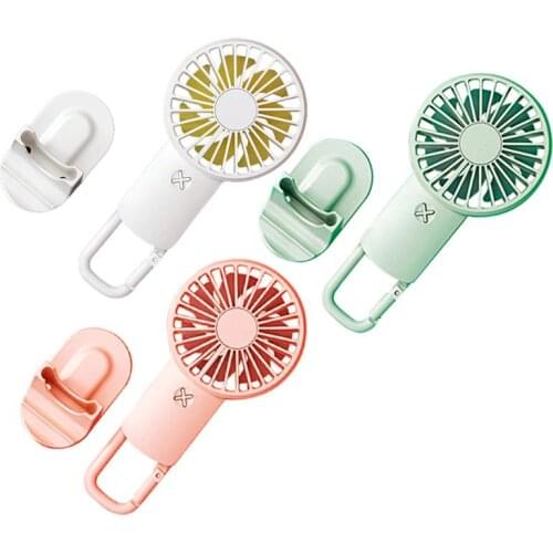 1PC Handheld Carabiner Pattern Fan USB Rechargeable Mini Cooling Clip Fan 3 Speed Adjustable Travel Air Cooler for Home Office