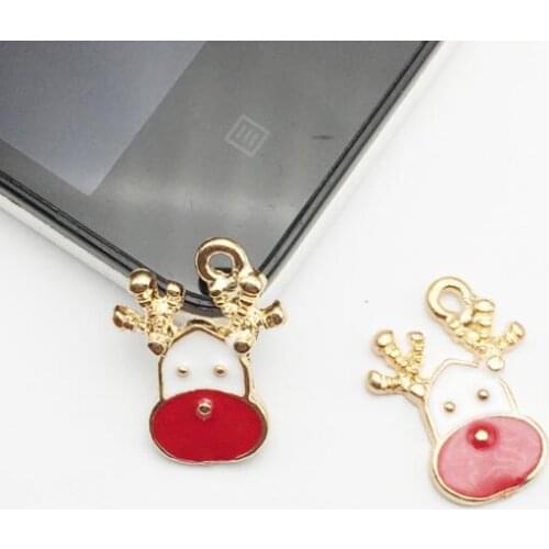 10pcs/lot Christmas deer head alloy parts Christmas Decor Bracelet Necklace Pendant diy Ornaments