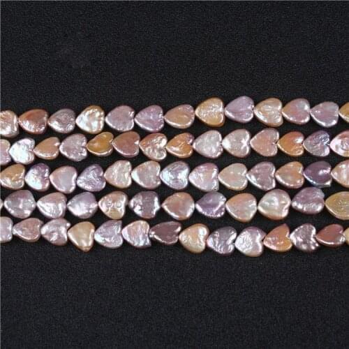 13*14mm natural purple Heart shape pearl loose beads for jewelry making