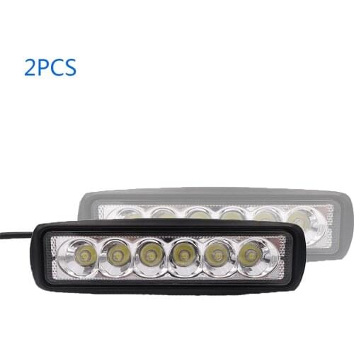 2Pcs Car Led Light Bar Offroad Spotlight 6 LED Working Lights 18W Led Light Beams For Truck SUV Waterproof Auto Night Lighting