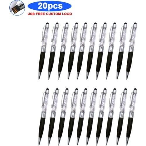 20pcs/lot (Over 10pcs Free Logo)Portable Ball Point Pen Stick Pen Drive Memory Stick U Disk Flash Drive 2.0 for Business Gifts