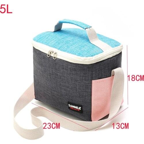 2021 New 5L cooler thermal insulated waterproof polyester oxford thickened insulated ice bag portable shoulder strap PEVA inner