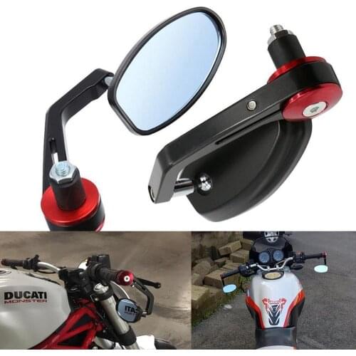 4 Colors Grips Aluminum Rod Universal Motorcycle Rearview Mirror Handlebar End Side Mirror