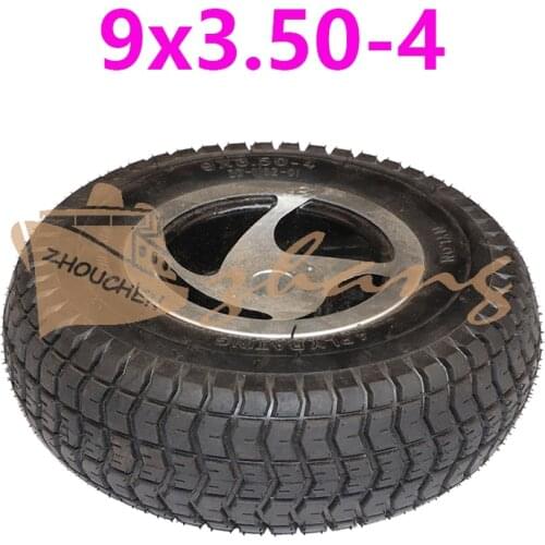 9x3.50-4 tire with 4 inch aluminum alloy rim keyway wheel 18.5MM inner hole for electric scooter kart accessories