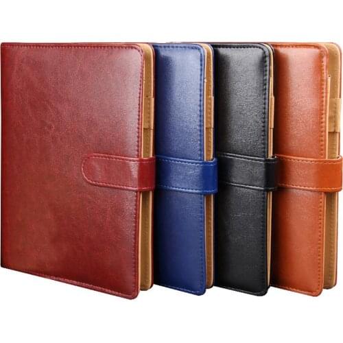 A5 Ring Binder Journal Refillable Planner Faux Leather Notebook with Card Pocket retro shell design comfortable to touch