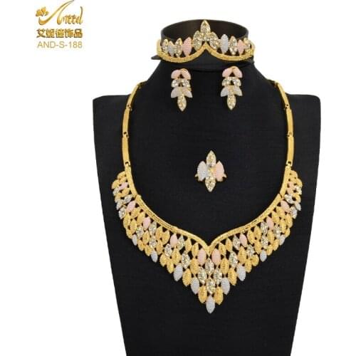 ANIID African Necklace Sets 24K Gold Bangle 89 Ring Accessories India Jewelery Afgani Jewellery Afghan Alt Earrings Arabic Dubai