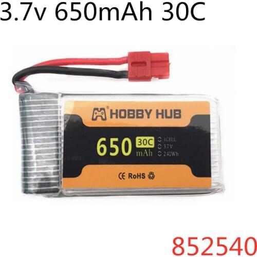 3.7V 650mAh 30C Lipo Battery For Syma X5HC X5HW RC Quadcopter Spare Parts 3.7V 650mAh Battery 852540 With XH4.0 Plug