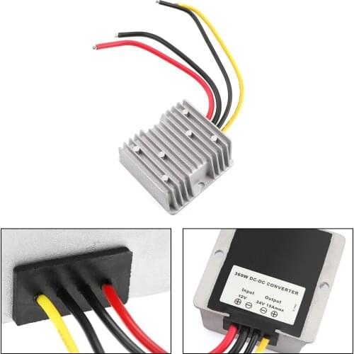 Artudatech Waterproof DC/DC Converter Regulator 12V Step Up to 24V 15A 360W
