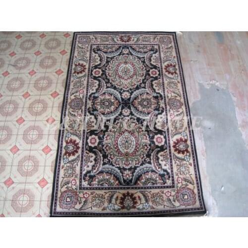 Free shipping 3'X5' 160 Line Persian carpet, Hand knotted persian rug, wool and silk, multi-colored dyed yarns