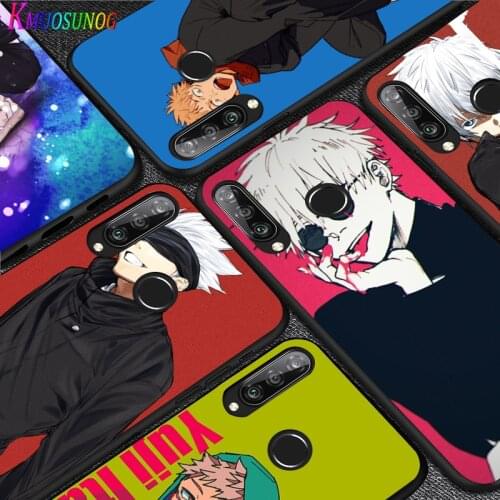 Anime Cartoon Jujutsu Kaisen Black Cover For Huawei P40 P30 P20 P10 P9 P8 Lite E 5G 2017 2019 Pro Plus Phone Case