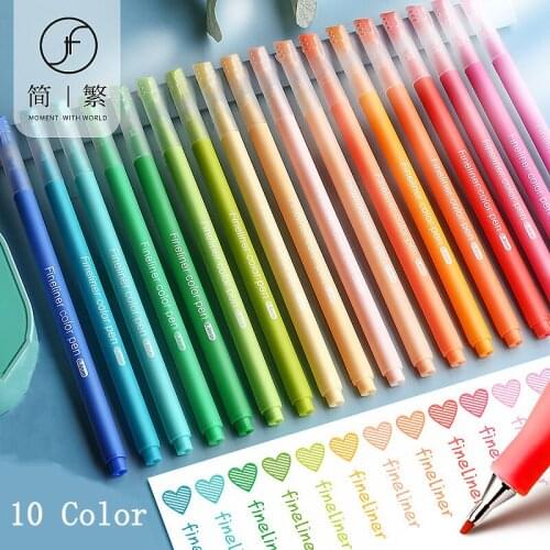 10 Color Colorful Gel Pen Student Note Marker Pens Notebook Painting Graffiti Color Pen Morandi Ballpoint Pen