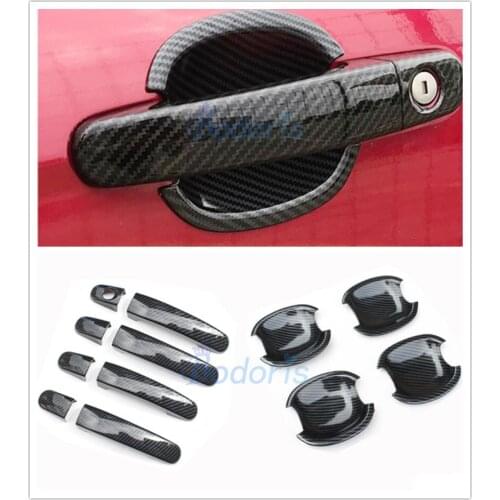 For Ford Ranger T6 T7 2012 2013 2014 2015 2016 2017 2018 Carbon Fiber Color Door Handle Cover Bowl Trim Car-Styling Accessories