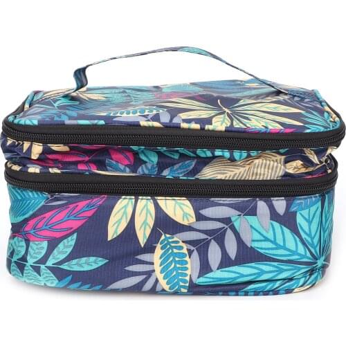 Gel Nail Polish Nail Art Gel Leaf Pattern Double Layer Nail Gel Polish Manicure Tool Organizer Bag Storage Carrying Case