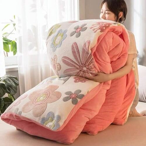 Lamb double-faced velvet quilt wool thicken super warm winter comforter spring autumn luxury blanket 5kg soft quilt duvets