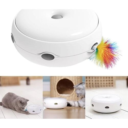 Electric Cat Toy Smart Teasing Cat Stick Crazy Game Spinning Turntable Catching Mouse Donut Automatic anti-slip high quality