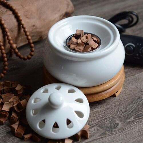 Electric Censer Incense Burner Ceramic Tray Clay Smoke Zen Incense Burner Holder Reverse Quemador De Incienso Home Decor AD50IB