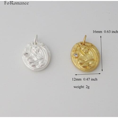 Foromance/ - TWO TONES GOLD GP 18" WATER WAVE NECKLACE & CHRISTIAN RELIGIOUS VIRGIN MARY CARRYING JESUS GOD BLESSING PENDANT