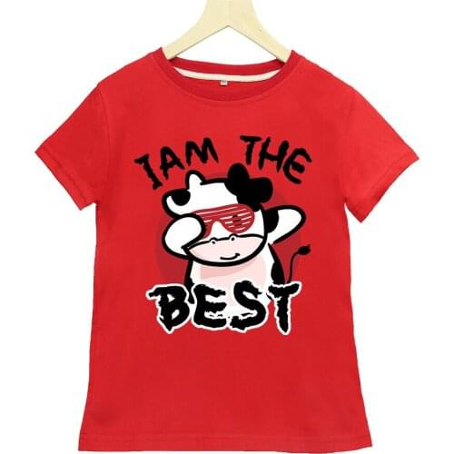Cartoon print short-sleeved T-shirt tops for boys and girls summer sports and leisure short-sleeved T-shirts