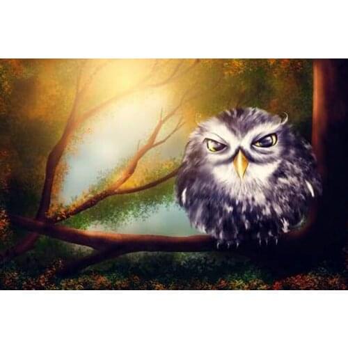 GLymg 5D Embroidery Painting Embroidery Handicrafts Diamond Embroidery Painting Full Drill Round Owl Diamond Wall Arts Decor