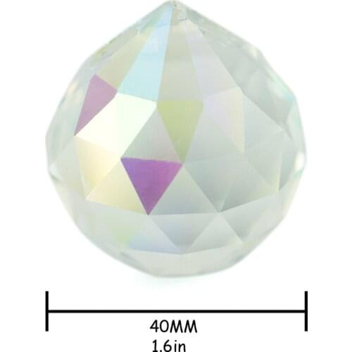 4PCS/Lot, AB COLOR, 40mm Crystal Faceted Ball,Crystal Chandelier Ball Parts For Wedding& Fengshui Products ,X-MAS Decoration