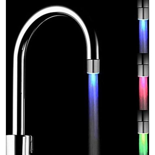 Creative Temperature Sensor LED Light Water Faucet Tap Glow Lighting Shower Spraying Faucet for Kitchen Bathroom 32 * 25 * 25mm