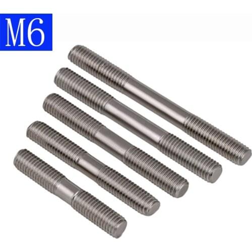 M6 x 25 - 250mm Metric 304 Stainless Steel Double End Threaded Stud Bolts Screws Rod