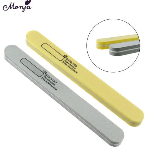 Monja 100/180 Nail Art Buffer Block Double Side Sanding Polishing Sponge Grit Nail Files Nail Buffing Grinding Manicure Tool