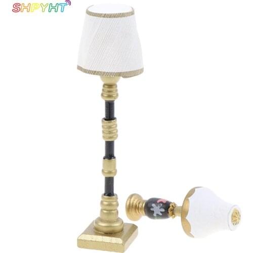 NEWNew 2 styles Modern Design Mini Floor Lamp Light Model With White Light Cover For 1/12 Scale Dollhouse Accessory High Quality