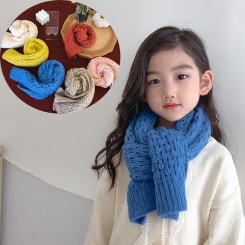 New Arrivals 2021 Kids Baby Scarf for Boys Girls Winter Warm Knitted Soft Long Collar Neck Ring Scarf Blue Children Bebe Scarves
