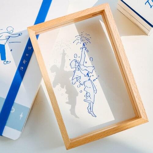 Original Cool Hand Drawn Illustration Acrylic Ornament Gentle Dream Table Decoration Photo Frame