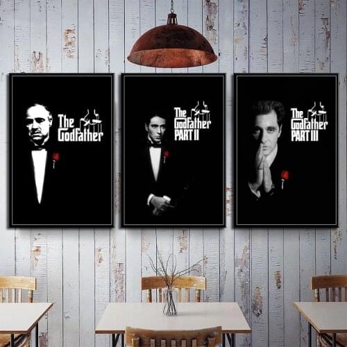 The Godfather Posters Classic Movie Series Marlon Brando Al Pacino Canvas Painting Modern Wall Art Prints Pictures Home Decor