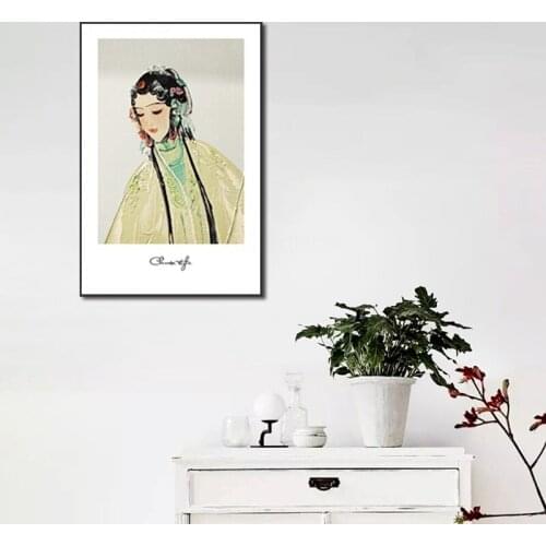 Poster Aesthetic Printing Canvas Painting Frameless New Chinese Living Room Decoration Painting Peking Opera Beauty