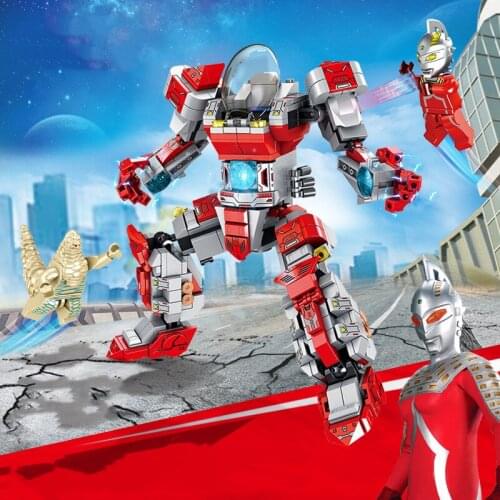 Genuine Authorized Ultraman Action Figure Mech Boxed Childrens Puzzle Building Block Super Model Toy Birthday Gift Doll