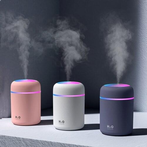 Portable 300ml Electric Air Humidifier Aroma Oil Diffuser USB Cool Mist Sprayer with Colorful Night Light for Home Car
