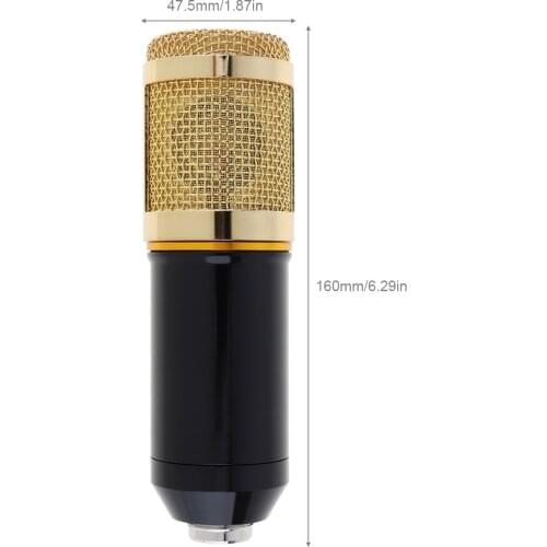 Professional Live Microphone with Phantom Power Supply Karaoke Condenser Microphone Suit Kits for Computer / Recording / Studio